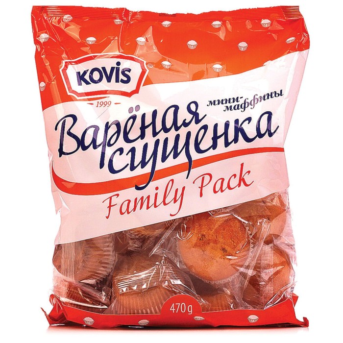 Кексы мини kovis Вареная сгущенка 470 г