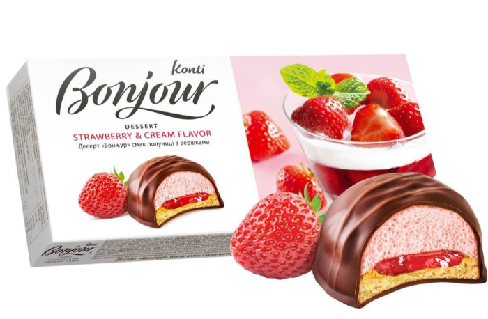 Десерт Pear-French Bonjour Konti клубника со сливками 232 г