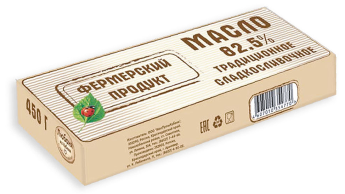 Масло сливочное традиц. Фермерский продукт 82,5%  500 г