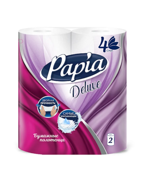 Бумажные полотенца Papia deluxe 4 слоя 2 рулона