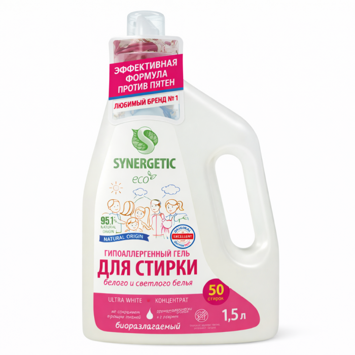 Synergetic Гель для стирки белого и светлого белья 1,5 л