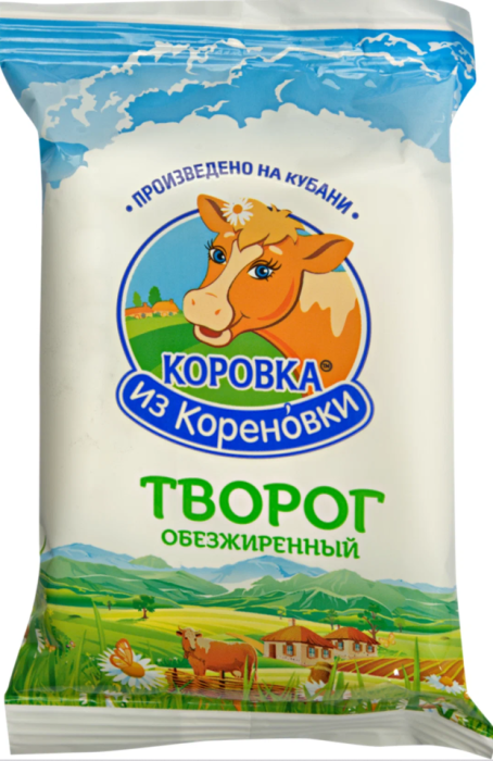 Творог обезжиренный Коровка из кореновки 180 г