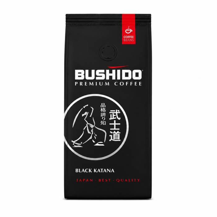 Кофе натуральный жареный в зёрнах Bushido 100% 227 г