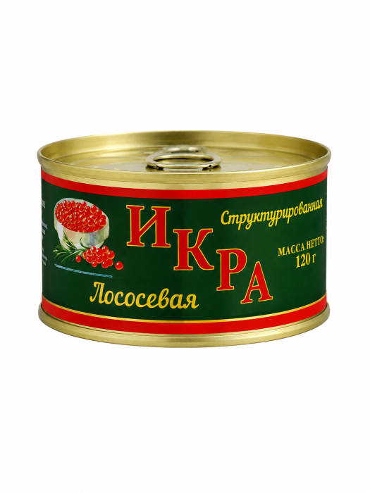 Икра Лососевая структурированная красная ж/б 120 г