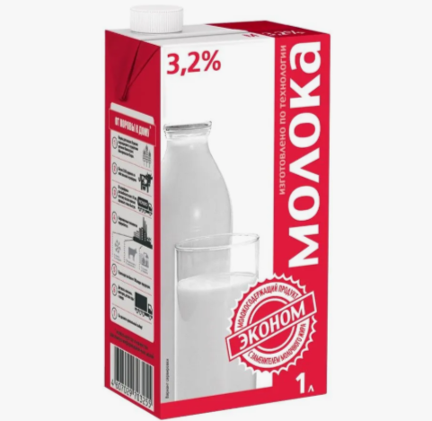 Молока ТВА Эконом 3,2% 1л. 