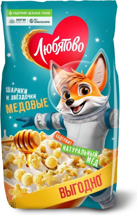 Любятово Медовые шарики и звёздочки 420 гр.
