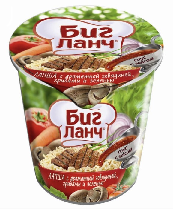 Биг Ланч с гов. с грибами и зеленью 65 г.