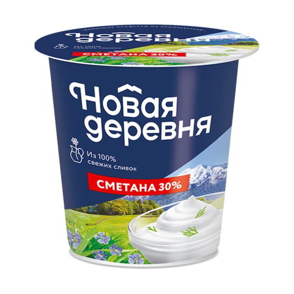 Сметана Новая деревня 30% 700 г.