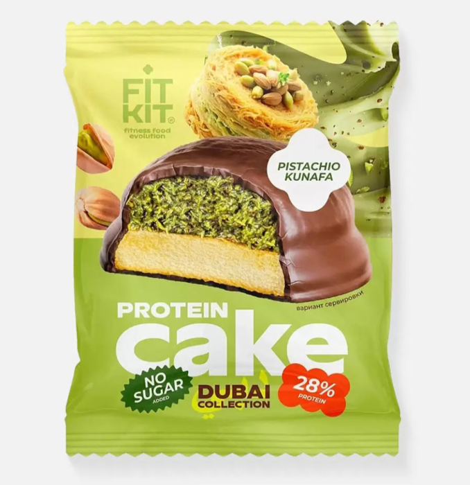 FitKit десерт глазированный Кейк ФК протеин со вкусом Фисташки 50 гр