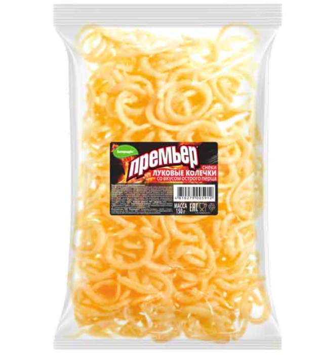 Луковые колечки Премьер со вкусом остр-перец 150 г.