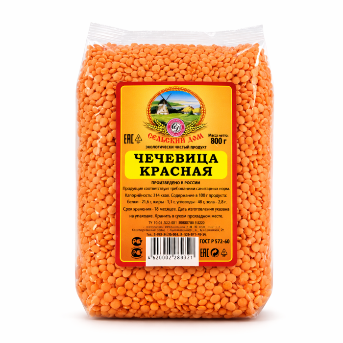 Чечевица красная 800 г.