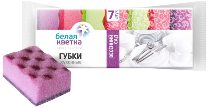 Губки кухонные весенний сад 7 шт