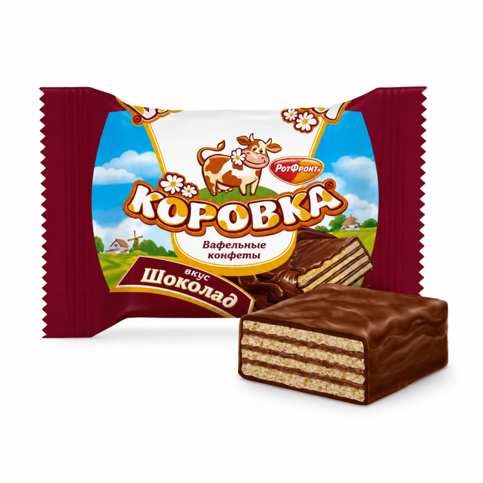 Вафельные конфеты Коровка шоколад