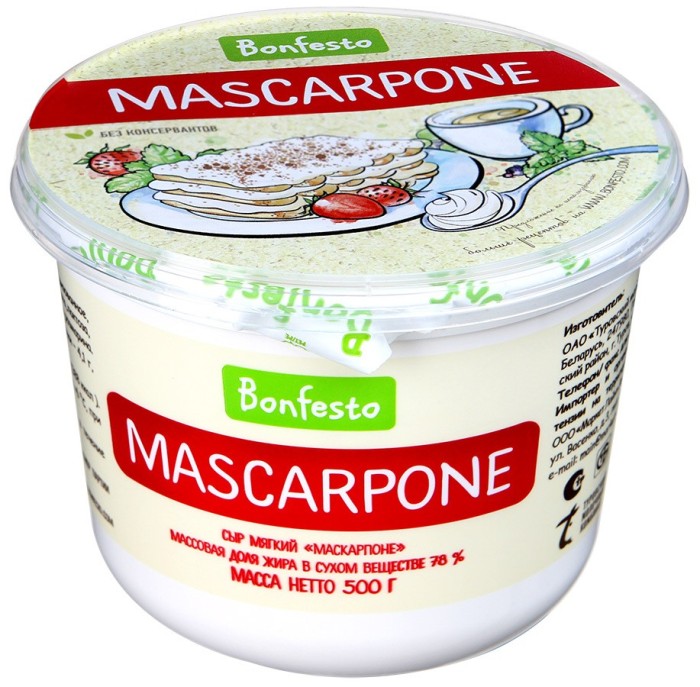 Сыр мягкий Mascarpone Bonfesto 500 гр
