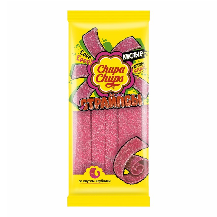 Мармелад Chupa Chups кислые страйпсы клубника 120 г