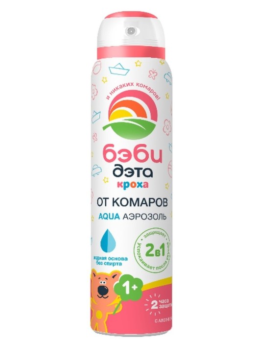 Аэрозоль от комаров водная основа без спирта Бэби Дэта 1+