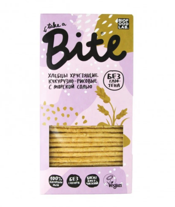 Хлебцы Кукурузно-рисовые с солью Bite 150 г.