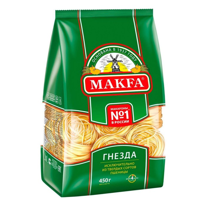 Макфа гнезда вермишель длинная 450 гр