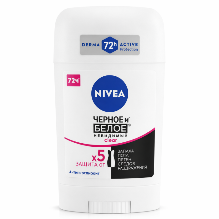 Nivea clear Антиперспирант чёрное и белое стик 50 мл