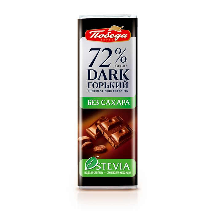 Шоколад горький без сахара Победа 25 г