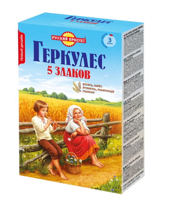 Геркулес овсяные хлопья 5 злаков РП 400 г.