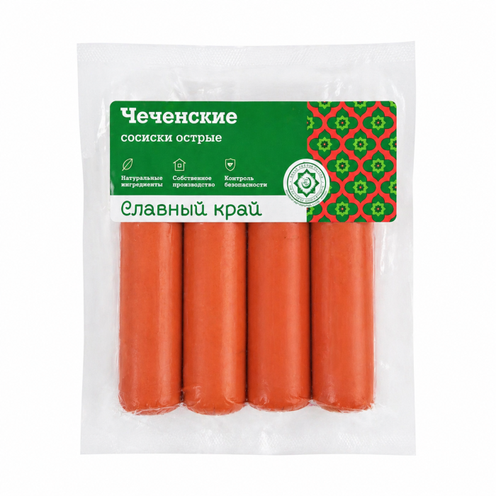 Сосиски Чеченские острые Халяль ББ 0,5 кг