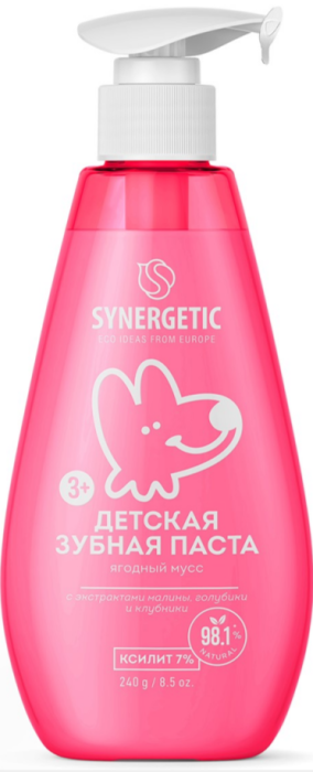 Синергетик Зубная паста детская Ягодный мусс 240 мл