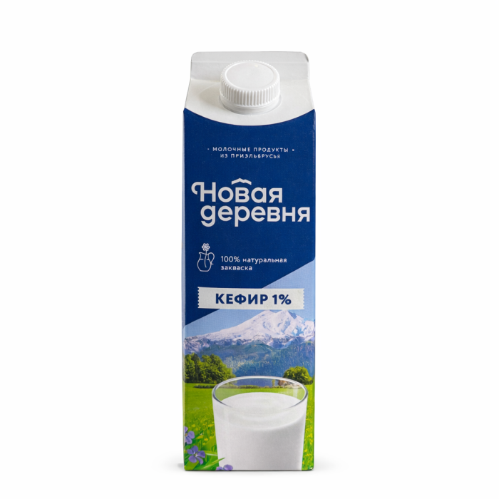 Кефир "Новая деревня" 1% п/пак 900 мл