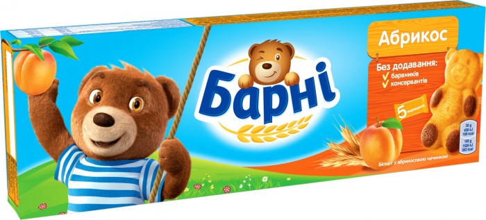 Барни 150 гр. пирожное бисквитное абрикос