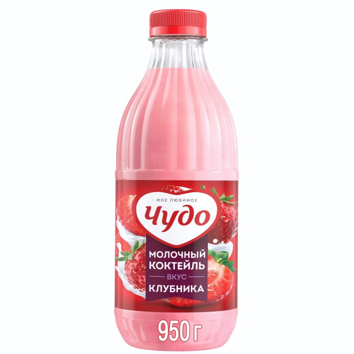 Чудо коктейль клубничный 2% 950 гр.бут