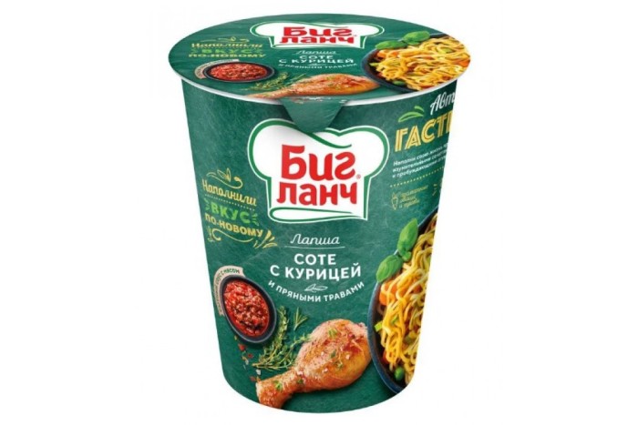 Лапша Биг Ланч Соте курица и травы 65 г.
