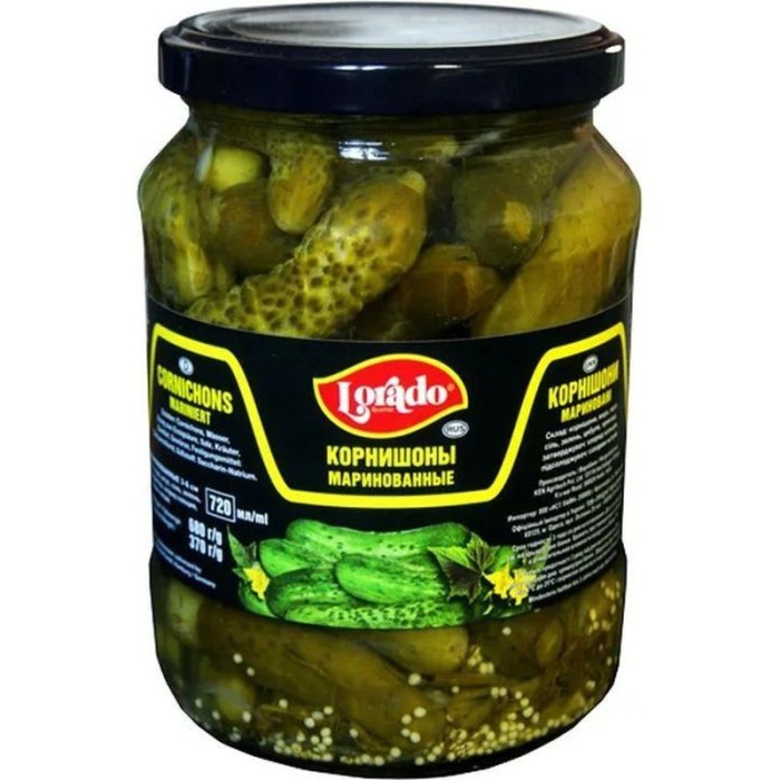 Лорадо огурцы маринованные корнишоны 720 мл