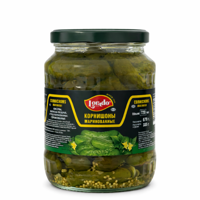 Лорадо огурцы маринованные корнишоны 720 мл