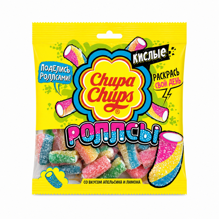 Chupa Chups роллсы со вкусом апельсина и лимона 150 г