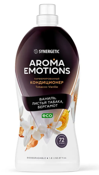 Synergetic Кондиционер парфюмированный ваниль, листья табака и бергамот 1,8 л