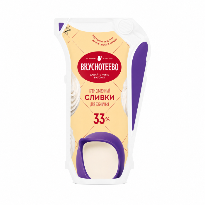 Сливки Вкуснотеево 33% 250 г