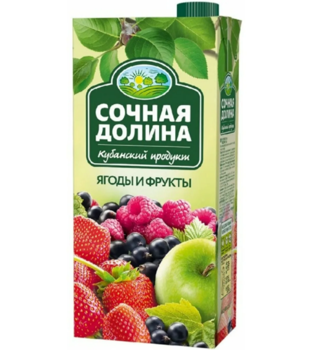 Нектар Сочная Долина из ягод и фруктов 1,93 л.