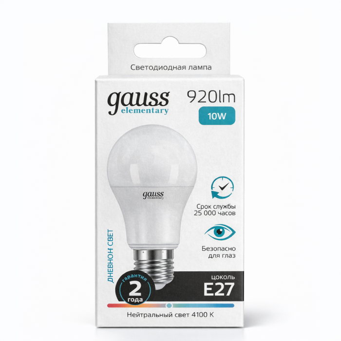 Лампа Gauss LED А60 E27 10W 4100К