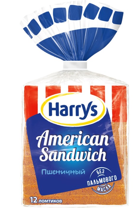 Сэндвичный хлеб Harrys пшеничный 470 г