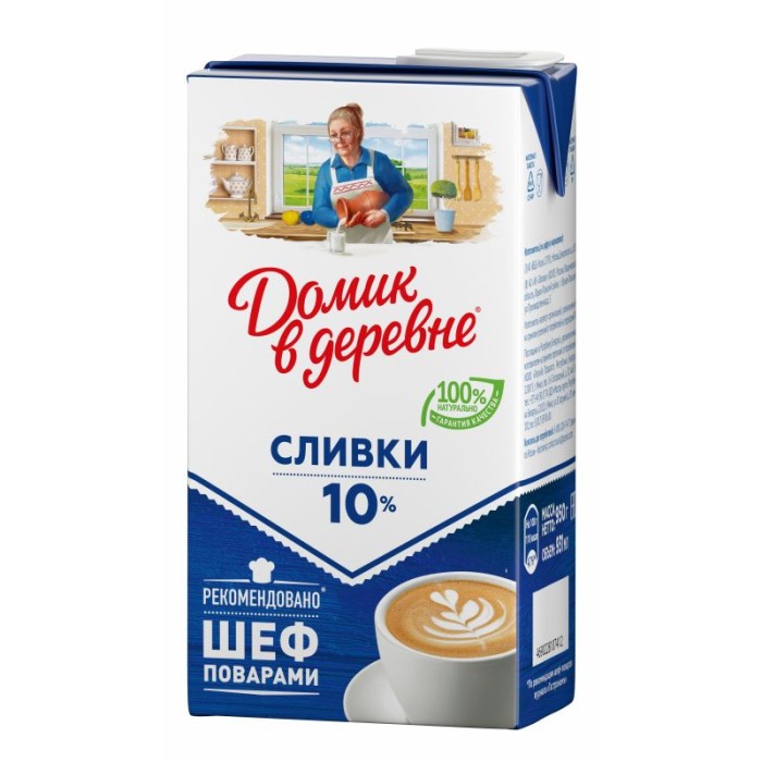 Сливки Домик в деревне 10% 480 гр