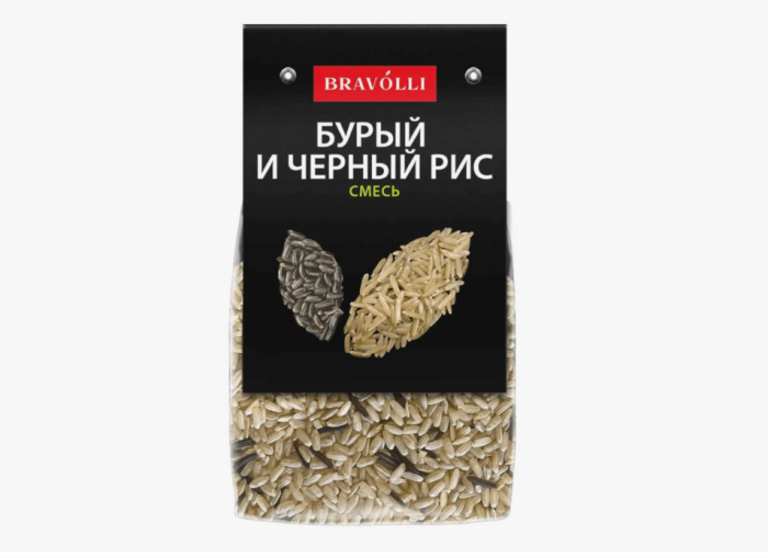 Смесь бурый и черный рис Bravolli 350 г.