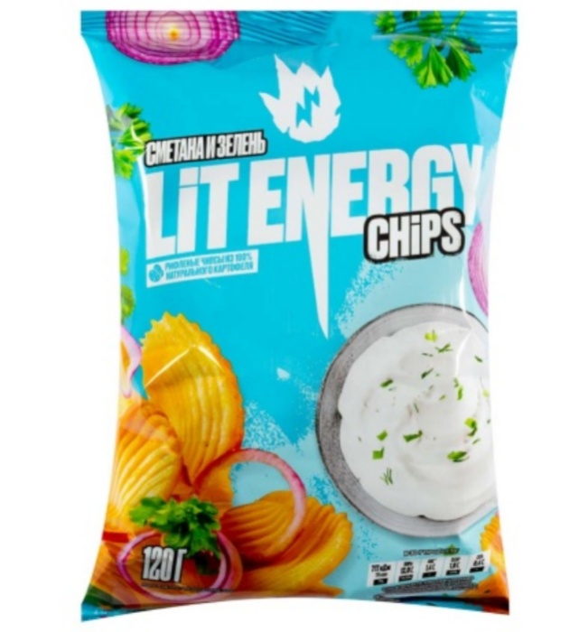 Чипсы LIT Energy сметана зелень 120 г