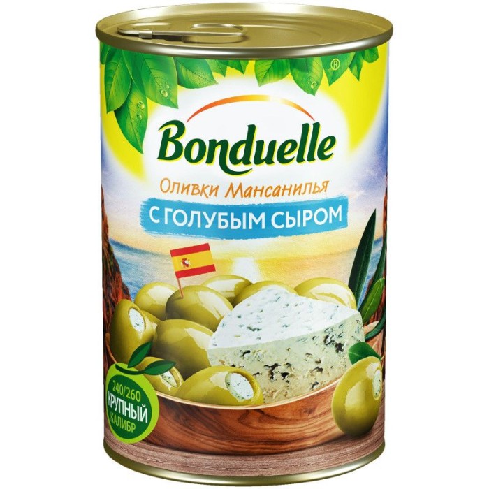 Оливки с голубым сыром Bonduelle 300 г