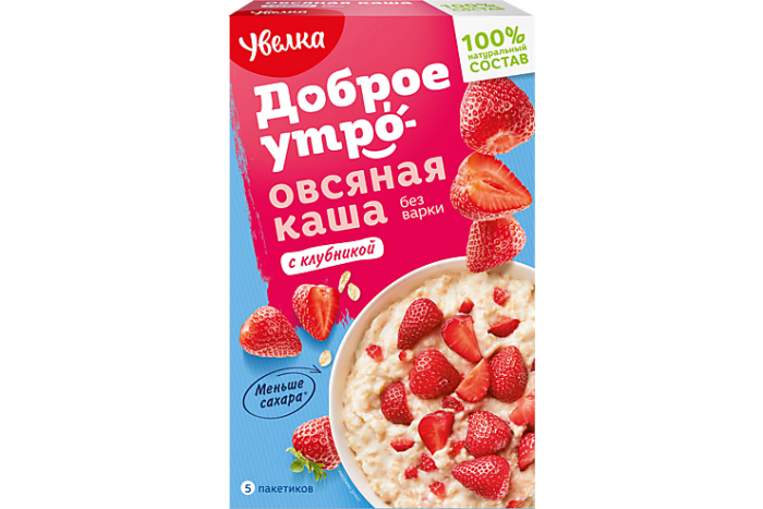 Каша овсяная Увелка с клубникой 200 г.
