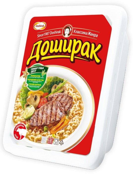 Лапша Доширак б/п говядина 90г.