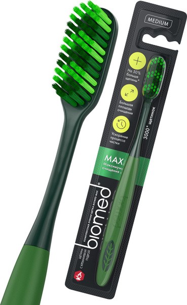Зубная щетка Biomed средняя зеленая 1 шт