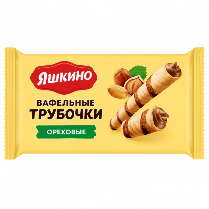 Трубочки вафельные ореховые Яшкино 190 г