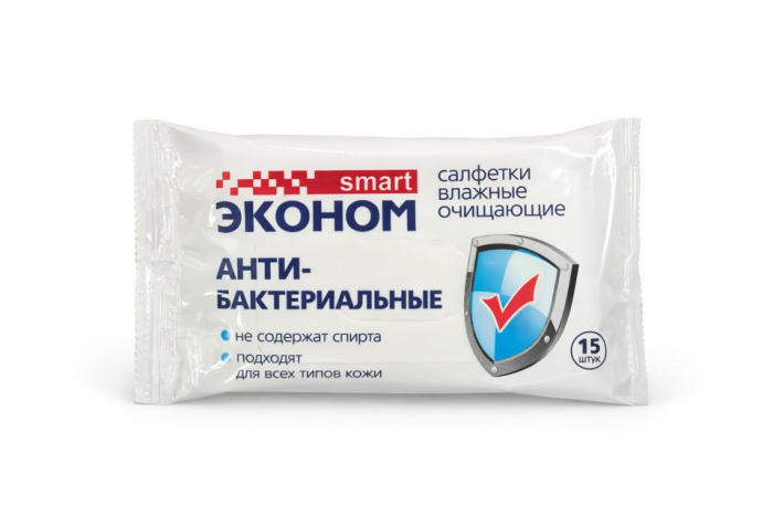 Влажные салфетки Эконом 15 шт 