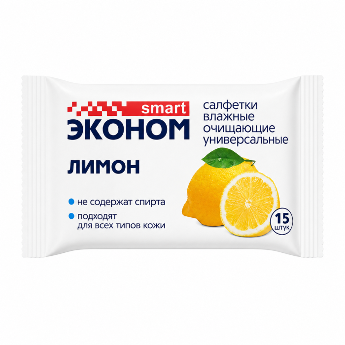 Влажные салфетки Эконом 15 шт 