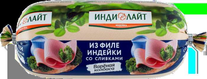 Колбаса вар. из филе индейки со сливками Индилайт 400 г (не использовать)